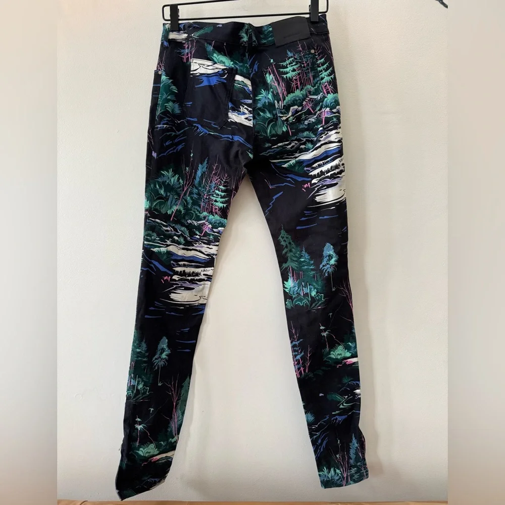 Balenciaga Black Forest Pattern skinny jeans pants size 38 - Picture 3 of 16